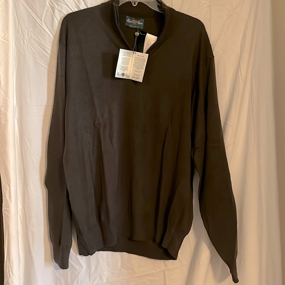 NWT men’s 1/4 zip knit Alan Paine Brown Pullover